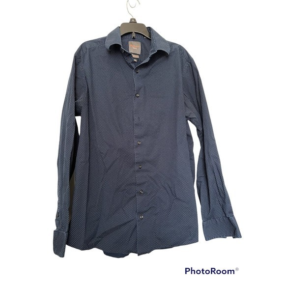 Ben Sherman dress Shirt L‎ 16-16.5 Navy blue - Picture 1 of 4